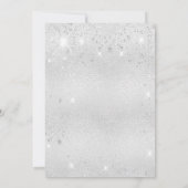 Verjaardag zilveren glitter bloemengroen kaart (Achterkant)