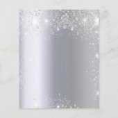 Verjaardag zilveren glitter uitnodiging (Achterkant)