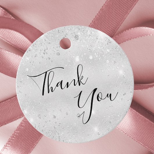 Verjaardag zilveren glitters bedankt bedankjes labels