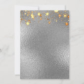 Verjaardag zilveren gouden sterren feest kaart (Achterkant)