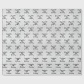 Verjaardag zilveren naam elegant cadeaupapier (Vlak)