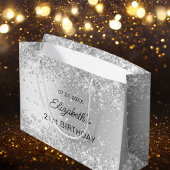 Verjaardag zilveren naam groot cadeauzakje