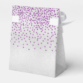 Verjaardag zilveren paarse dank u bedankdoosjes (Achterkant)