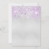 Verjaardag zilveren paarse glitter kaart (Achterkant)