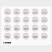 Verjaardag zilveren roze glitter meisje ronde sticker (Vel)