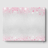 Verjaardag zilveren roze naam gastenboek (Achterkant)