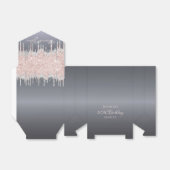 Verjaardag zilverglitter roos goud bedankt bedankdoosjes (Uitgevouwen)