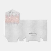 Verjaardag zilverglitter roos goud bedankt voor je bedankdoosjes (Uitgevouwen)