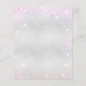 Verjaardag zilverkleurige roze paarse glitter uitn (Achterkant)