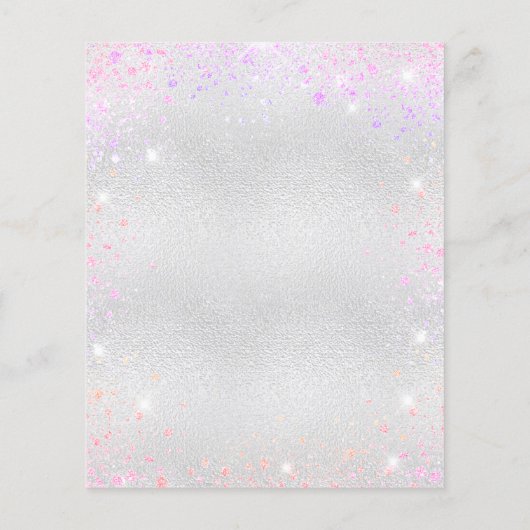 Verjaardag zilverkleurige roze paarse glitter uitn (Achterkant)