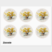 Verjaardag Zoet & Zonnig De Longpre bloemen CC1014 Ronde Sticker (Vel)