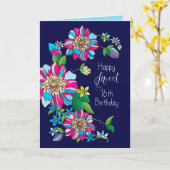 Verjaardag, zoete 16e, heldere en kleurrijke bloem kaart (Gele Bloem)