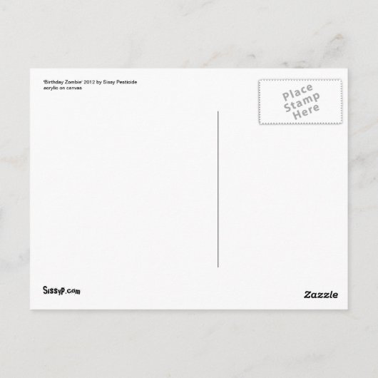 Verjaardag Zombie Briefkaart (Achterkant)