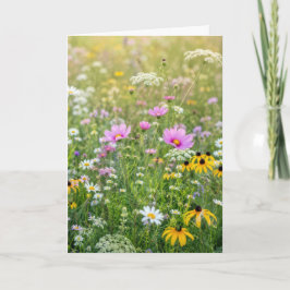 Verjaardag Zomer Bloemenweide Kaart