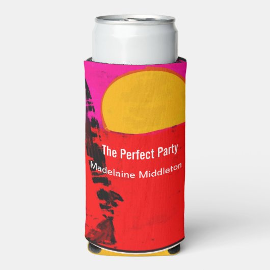 Verjaardag Zomer Strand Retro Poster Seltzer Blikjeskoeler (Seltzer Voorkant)