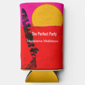 Verjaardag Zomer Strand Retro Poster Seltzer Blikjeskoeler (Voorkant)