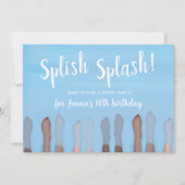 Verjaardag Zomer Trendy Zwembad Party Kaart (Voorkant)