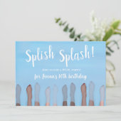 Verjaardag Zomer Trendy Zwembad Party Kaart (Staand voorkant)