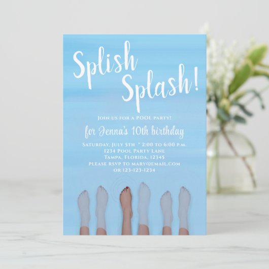 Verjaardag Zomer Trendy zwemmen Kaart (Staand voorkant)