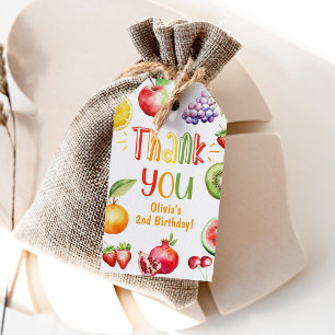 Verjaardag zomerfruit bedankt cadeaulabel