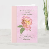 Verjaardag, zondagsschoolleraar, Peace Roos Kaart (Voorkant)