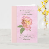 Verjaardag, zondagsschoolleraar, Peace Roos Kaart (Gele Bloem)