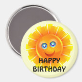 VERJAARDAG: Zonne verjaardagssticker Magneet (Voorkant / Achterkant)