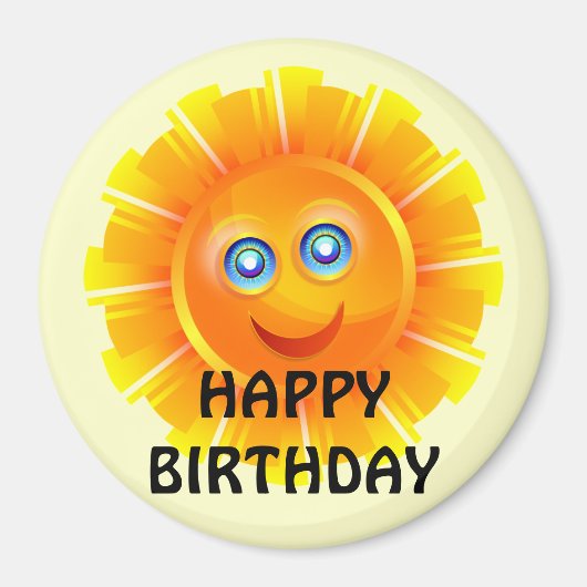 VERJAARDAG: Zonne verjaardagssticker Magneet (Voorkant)