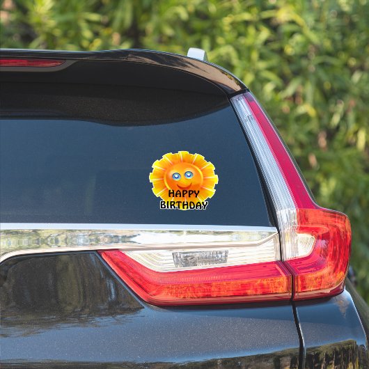 VERJAARDAG: Zonne verjaardagssticker Sticker (Auto Zijkant)