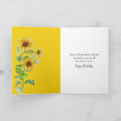 Verjaardag Zonnebloem en Wildflower Field Kaart (Binnen)