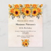 Verjaardag zonnebloem geel sinaasappel budget uitn (Voorkant)