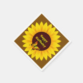 Verjaardag Zonnebloem Papieren Servetten (Hoek)