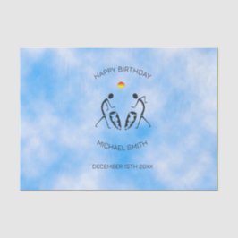 Verjaardag, zonnige dag feest dansers tissuepapier