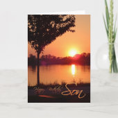 Verjaardag zonsondergang voor zoon kaart (Voorkant)