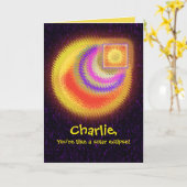 Verjaardag zonsverduistering Kaart (Gele Bloem)