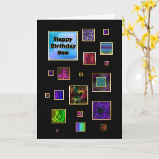 VERJAARDAG - ZOON - ABSTRACT KAART (Gele Bloem)