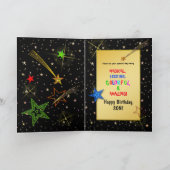 Verjaardag, ZOON, Abstracte Galaxy, Kleurrijk Kaart (Binnen)