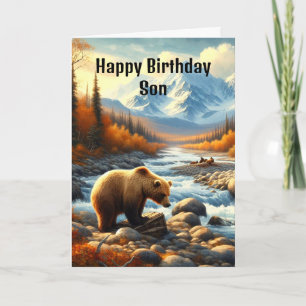 Verjaardag zoon aquarel beer van Stream Kaart