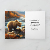 Verjaardag zoon watercolor beer door Stream   Kaart (Binnen)