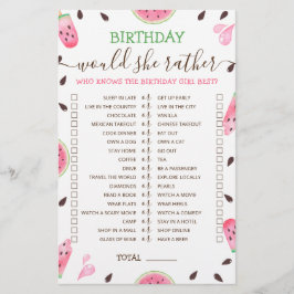 Verjaardag Zou Ze Liever bewerkbaar spel Watermelo