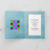 Verjaardag, zus, muurhangende patchwork quilt kaart (Binnen)