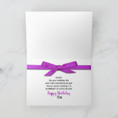 Verjaardag, Zus, Zuster, ZEBRA,  FUCHSIA Strik Kaart (Binnen)