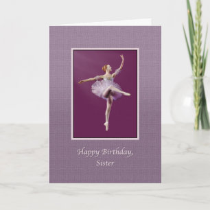 Verjaardag, zuster, ballerina in het Paarse Kaart
