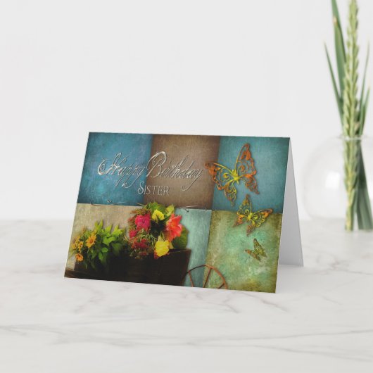 VERJAARDAG - ZUSTER - DE BLOEMEN VAN HET LAND KAART (Voorkant)