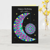 Verjaardag Zuster Kaleidoscope Abstract Design Kaa Kaart (Gele Bloem)