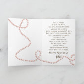 Verjaardag Zuster - Roze Parels - Bloemen Kaart (Binnen)