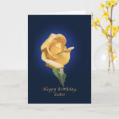 Verjaardag, zuster, Yellow Rose Bud Kaart (Gele Bloem)