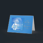 VERJAARDAG - ZWAGER - ZEILBOOT - BLAUW ZEE KAART<br><div class="desc">ZIE DEZELFDE KAART VOOR ZOWEL DE BIRTHDAGEN ALS DE VADERDAG KAARTEN IN VERSCHILLENDE CATEGORIEËN,  d.w.z. vader,  zoon,  broer enz.</div>