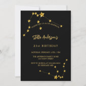 Verjaardag zwart goud Aquarius sterrenbeeld Kaart (Voorkant)