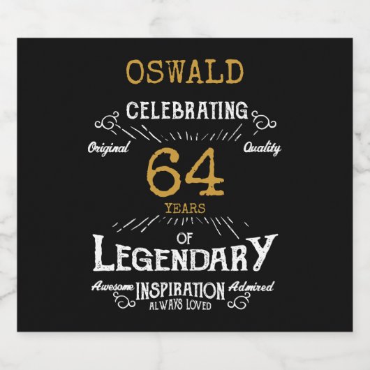 Verjaardag Zwart Goud Bier Etiket (Enkel label)